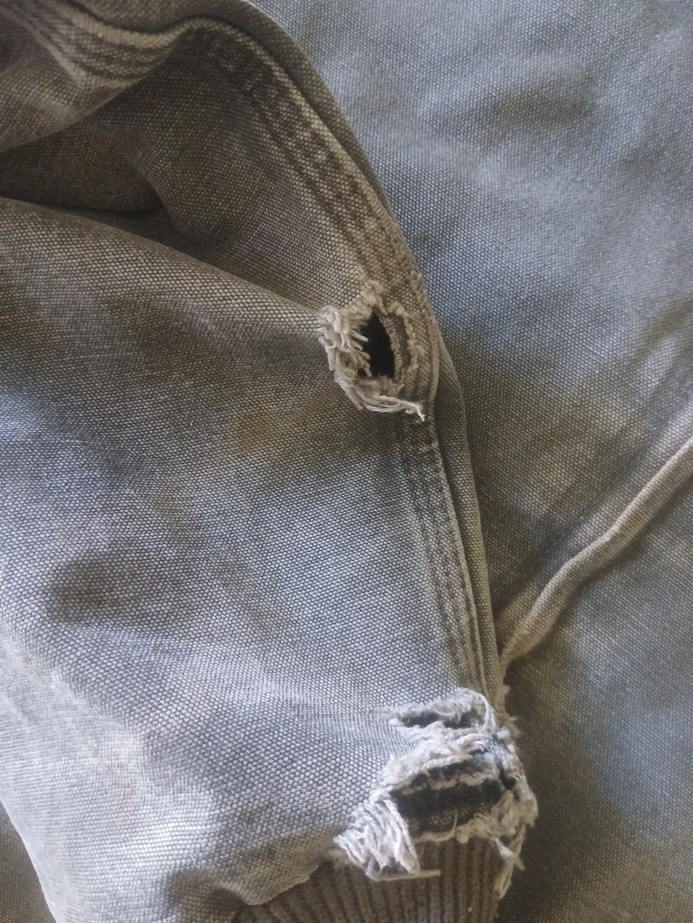 Vtg. Carhartt Men’s J102 Work Jacket 2XL Gray/Moss Distressed